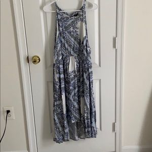 Blue and white floral dress